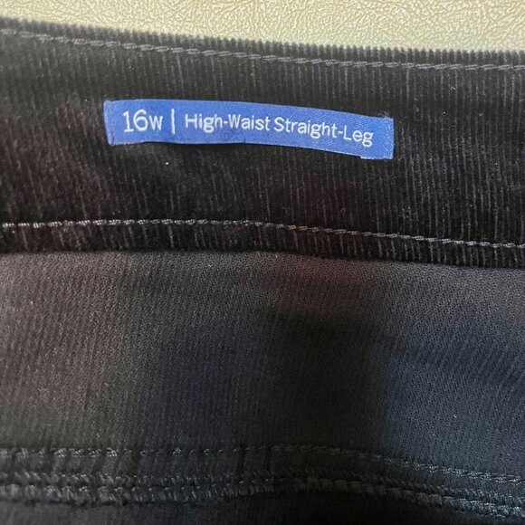 Talbots High-Rise Straight-Leg Cords Black size 16W - Picture 7 of 13